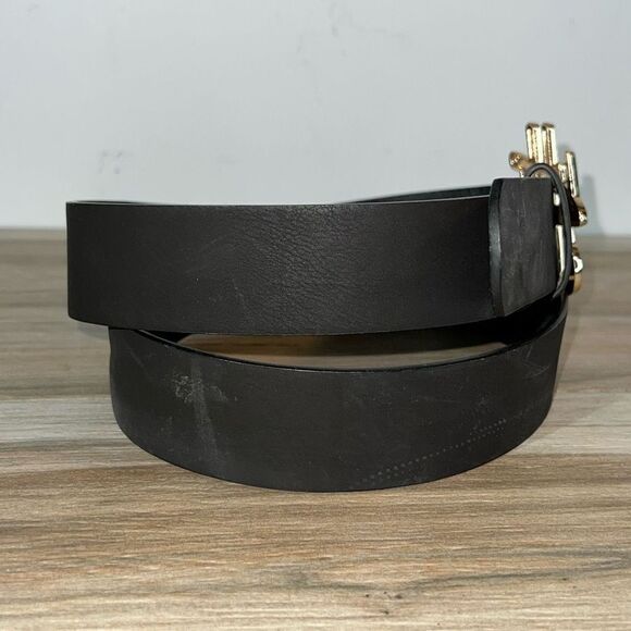 Money Sign Belt Unisex Medium Black With Gold Money Streetwear Rockabilly - Picture 4 of 7